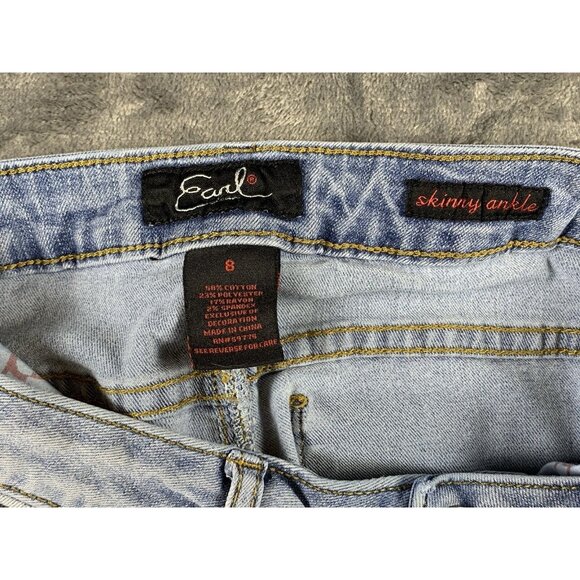 Earl Jean Women's Size 8 Embroidered Floral Butterfly Dragonfly Skinny Jeans - Picture 7 of 11